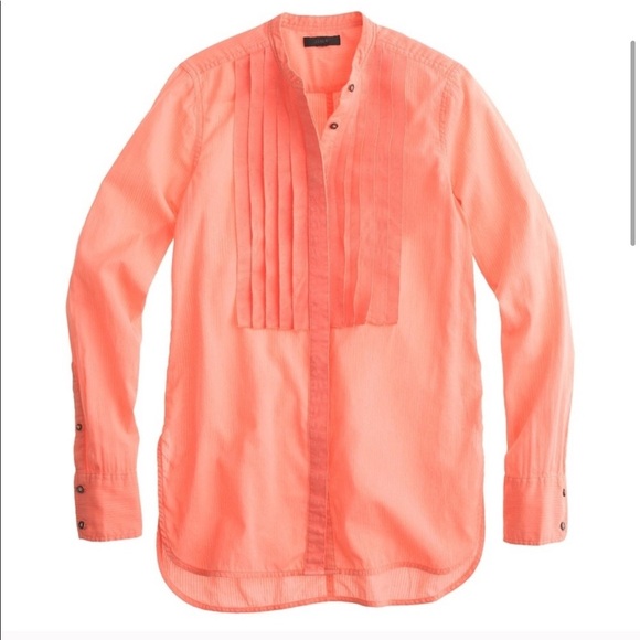 J Crew grosgrain ribbon shirt in neon size 2 - Picture 1 of 7